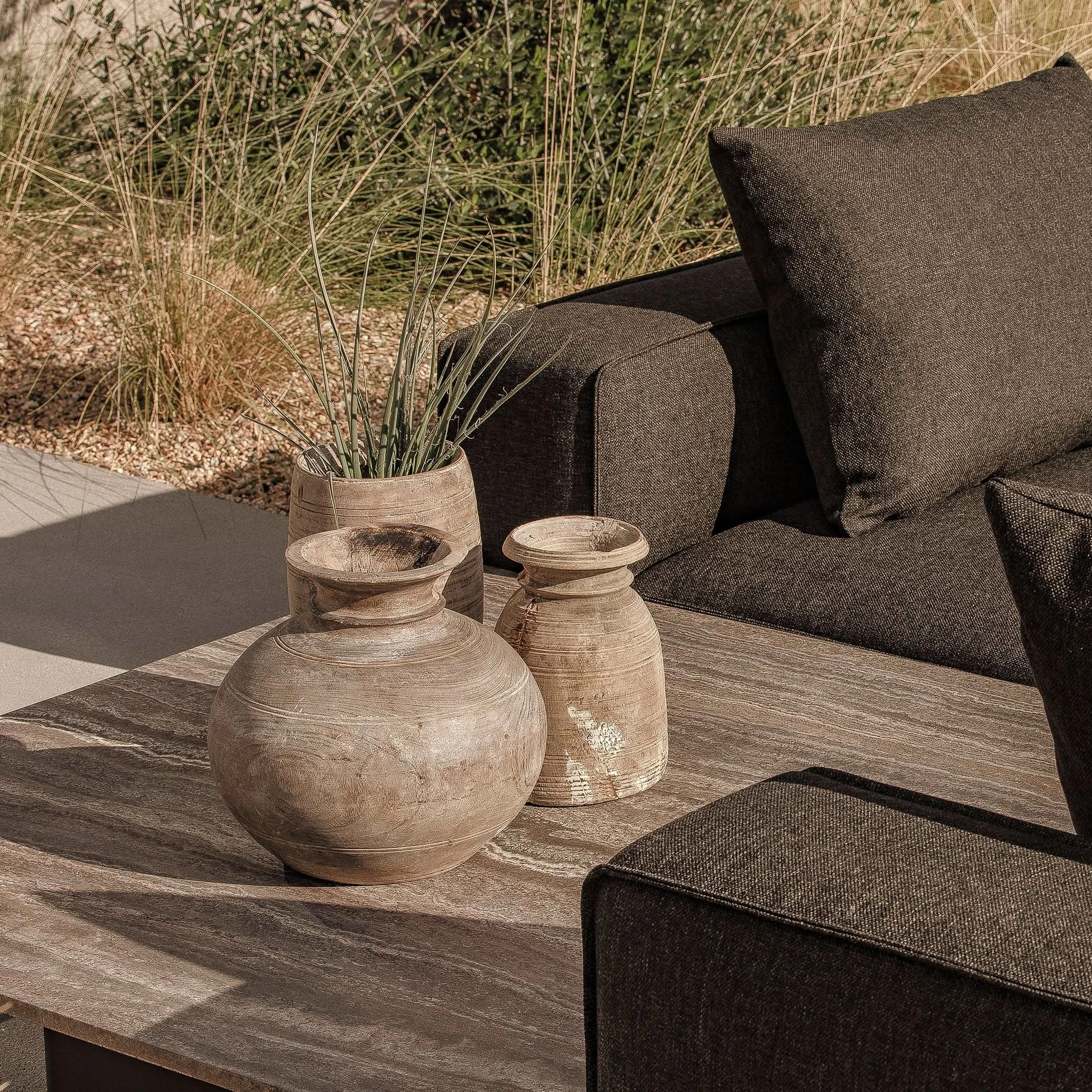 Santorini Outdoor Stone Square Side Table