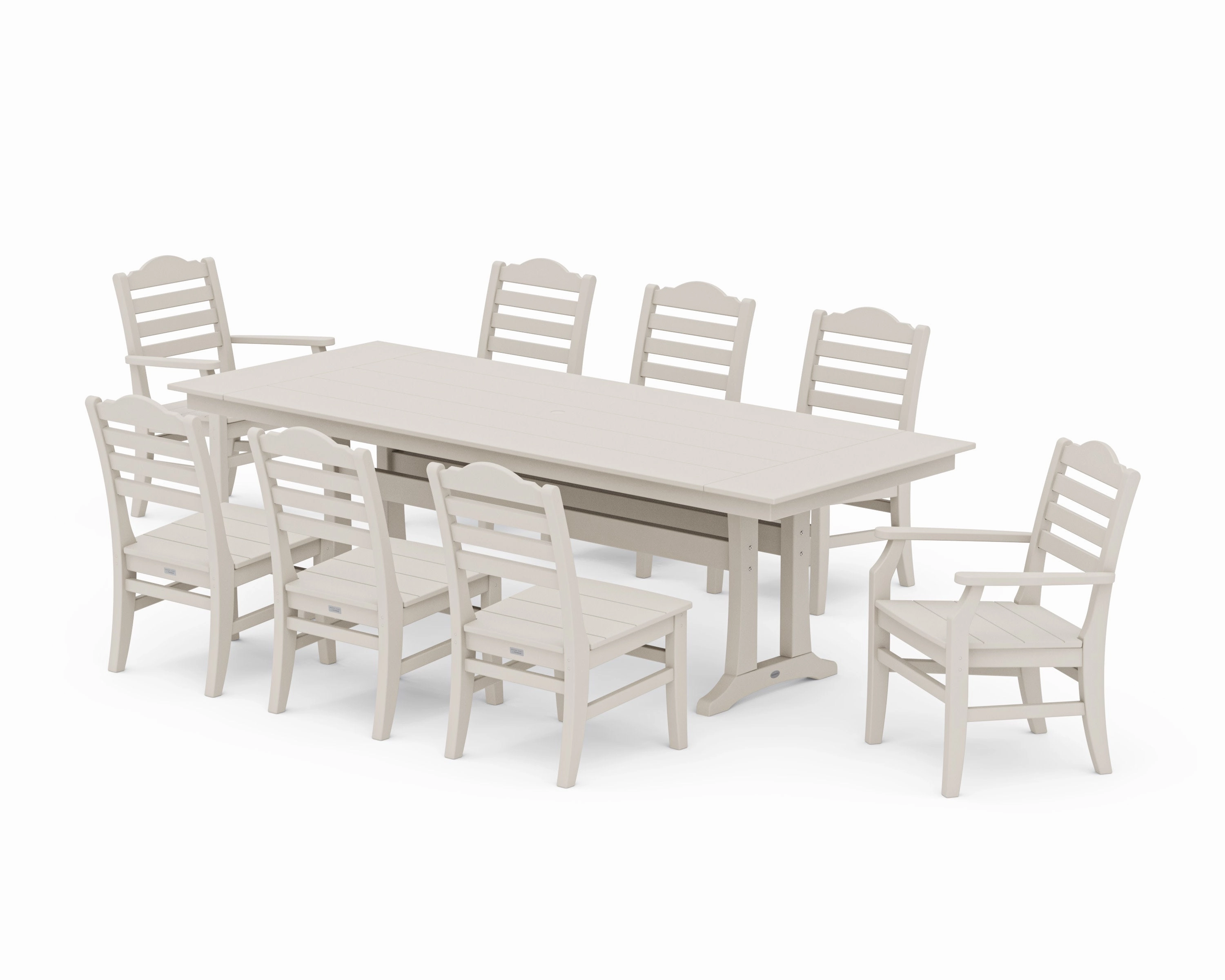Savannah 9-Piece Farmhouse Dining Set with Trestle Legs
