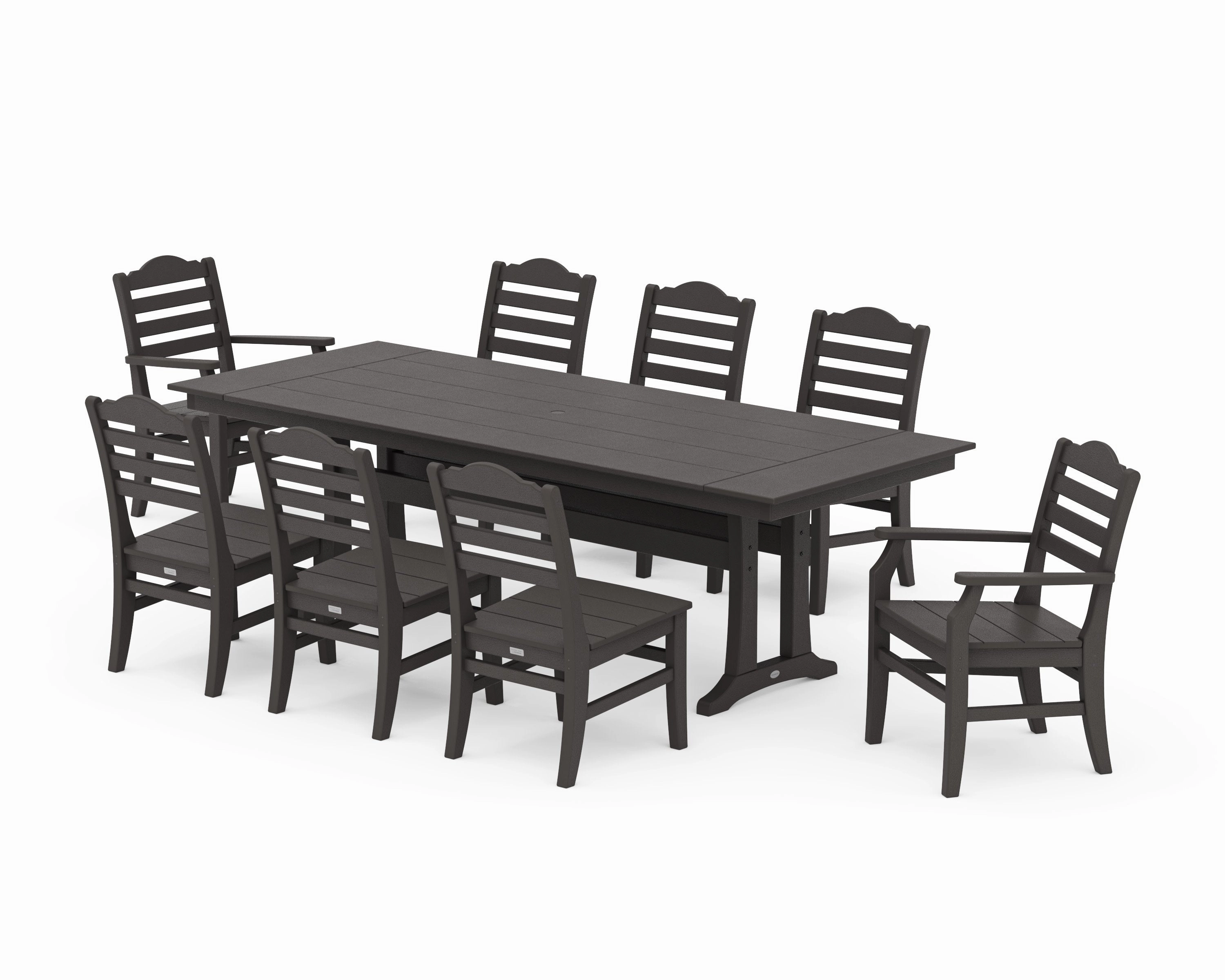 Savannah 9-Piece Farmhouse Dining Set with Trestle Legs