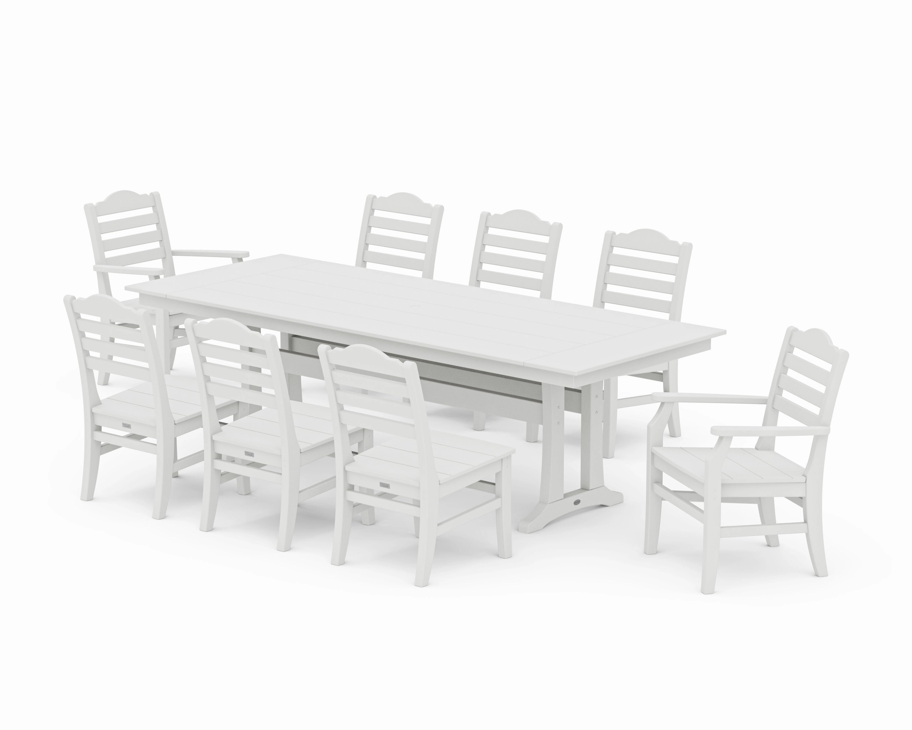 Savannah 9-Piece Farmhouse Dining Set with Trestle Legs