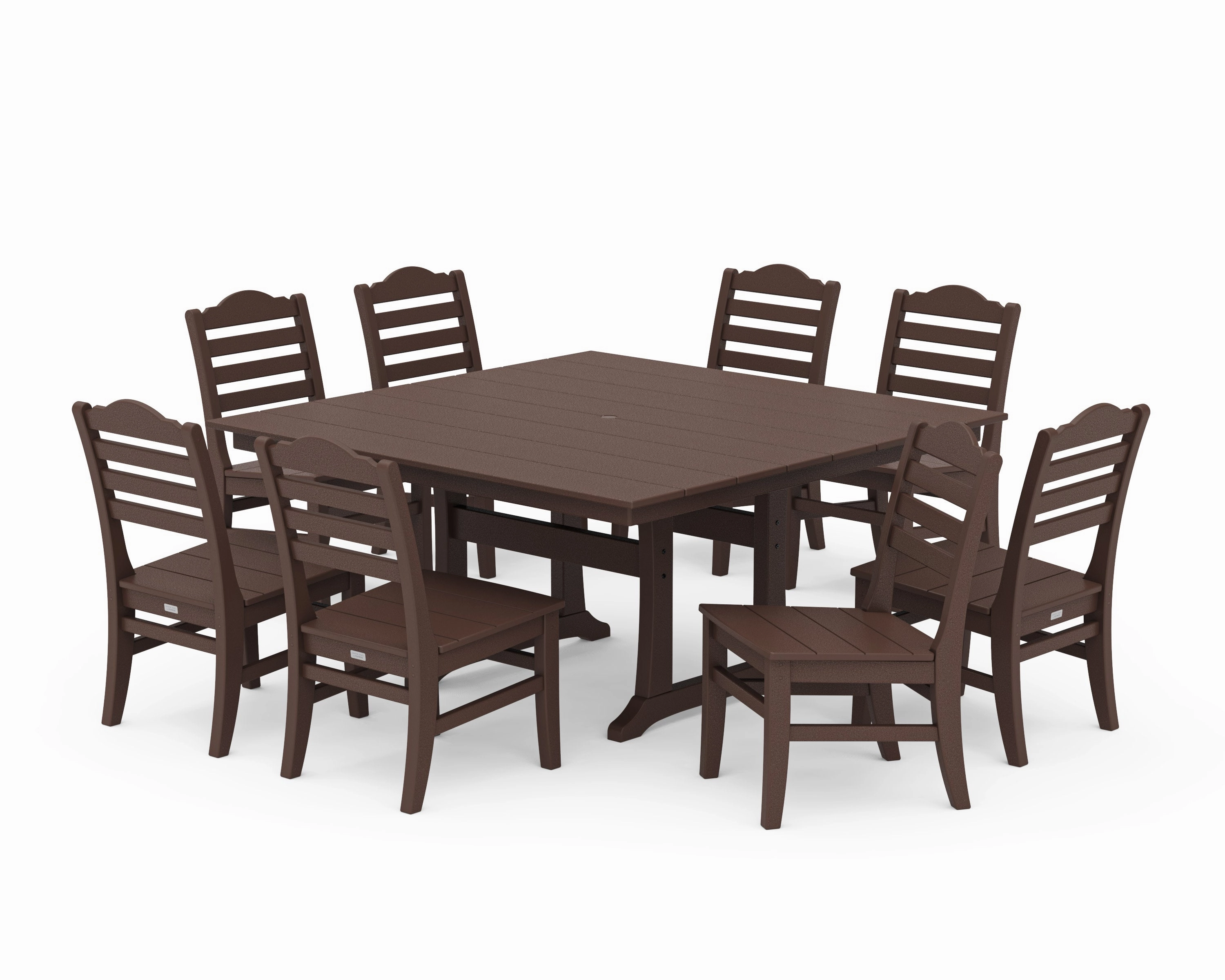 Savannah Side Chair 9-Piece Square Farmhouse Dining Set with Trestle Legs