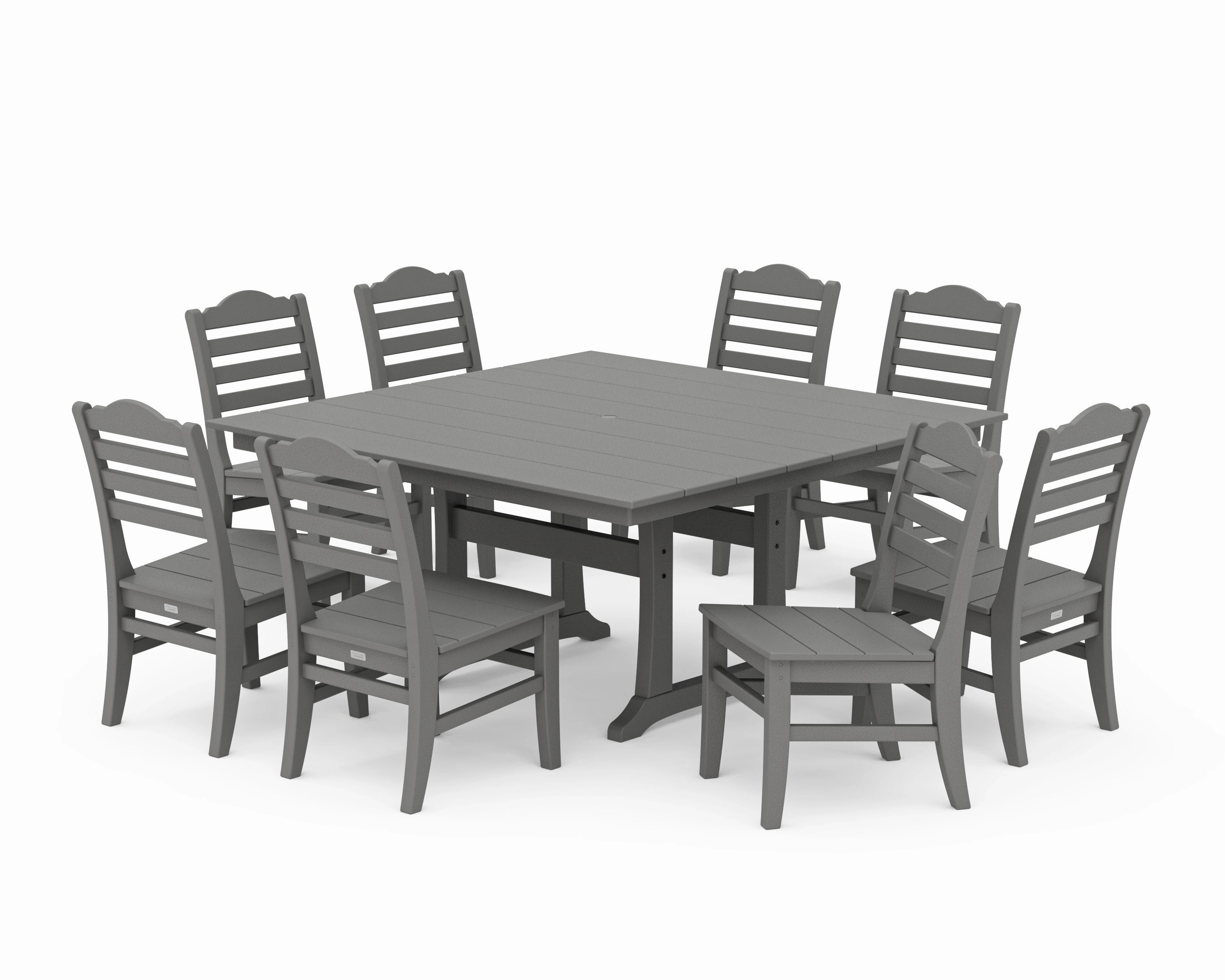 Savannah Side Chair 9-Piece Square Farmhouse Dining Set with Trestle Legsoutdoor patio furniture set