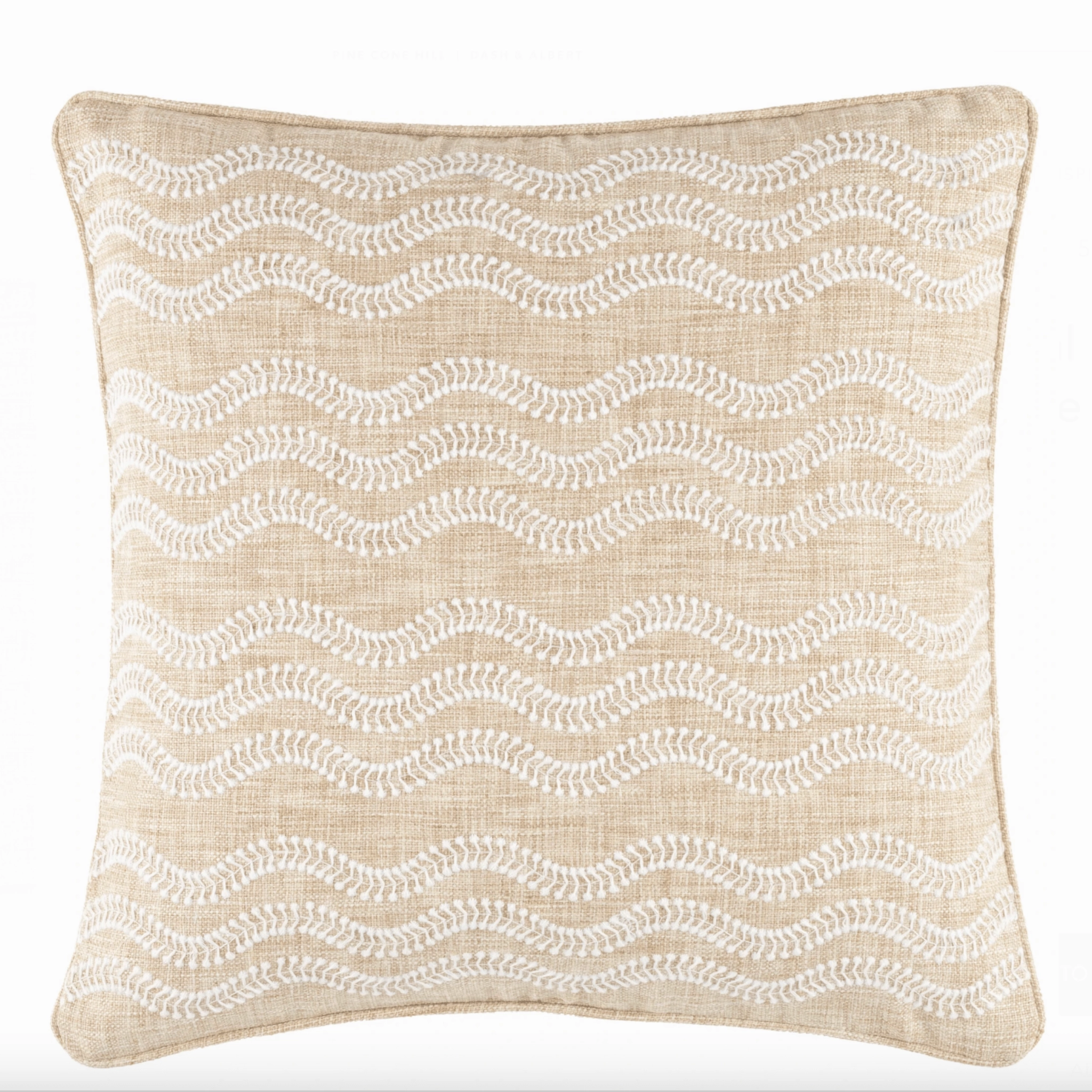 Scout Embroidered Natural Indoor/Outdoor Decorative Pillow Coverwaterproof outdoor throw pillow
