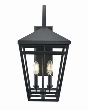 Seager Two Light Outdoor Lantern Textured BlackOutdoor wall sconces with motion sensor