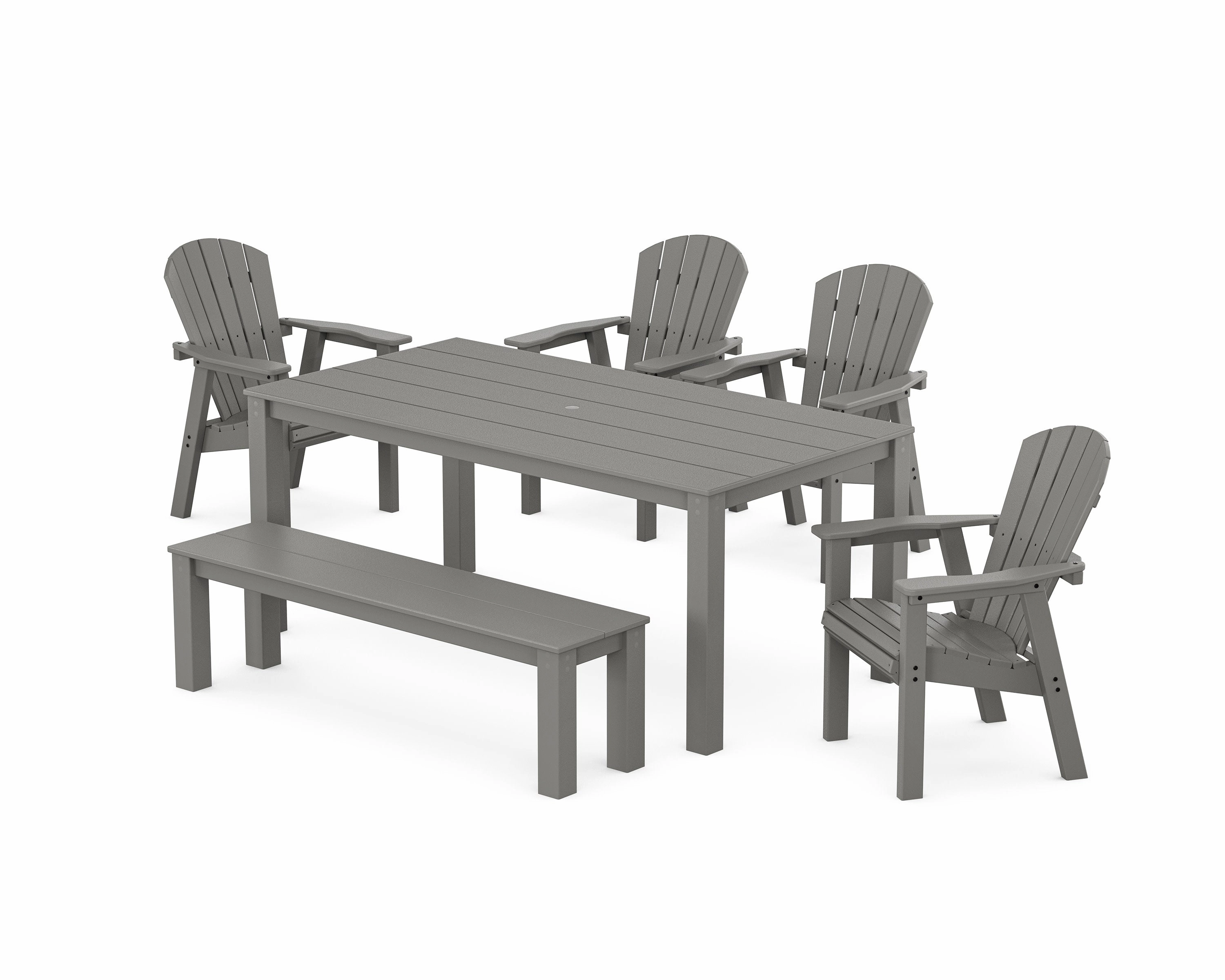 Seashell 6-Piece Parsons Dining Set with Benchoutdoor patio furniture set