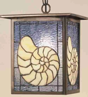 Seashell One Light Pendant Antique CopperOutdoor wall sconces with motion sensor