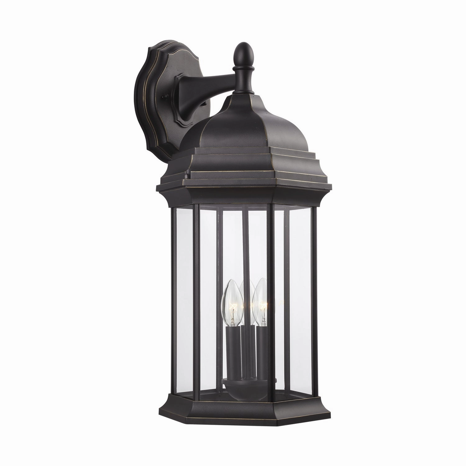 Sevier Three Light Outdoor Wall Lantern Antique BronzeOutdoor wall sconces with motion sensor