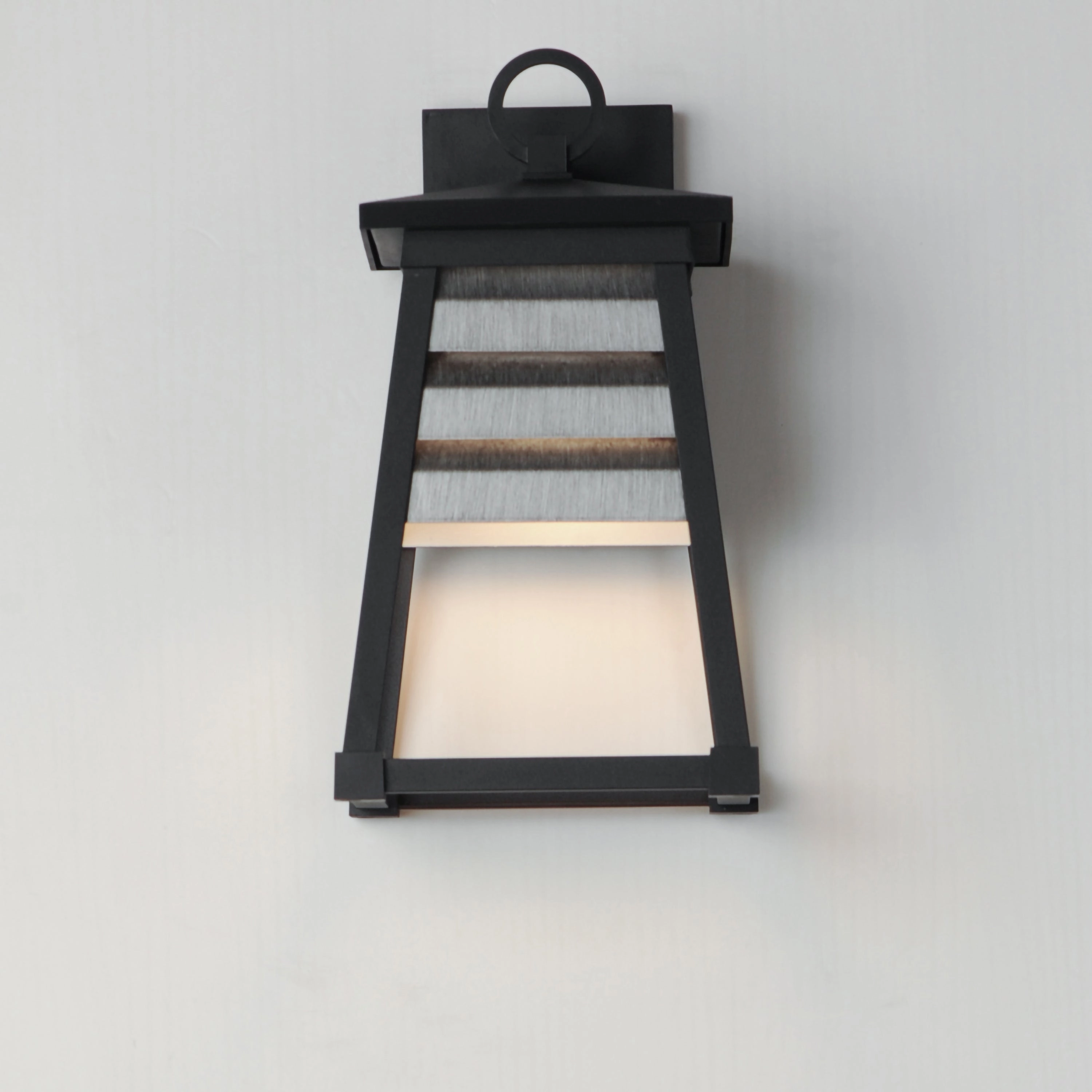 Shutters One Light Outdoor Wall Sconce Weathered Zinc/Black