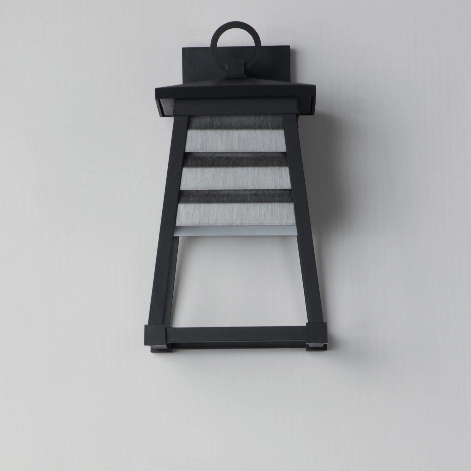 Shutters One Light Outdoor Wall Sconce Weathered Zinc/Black