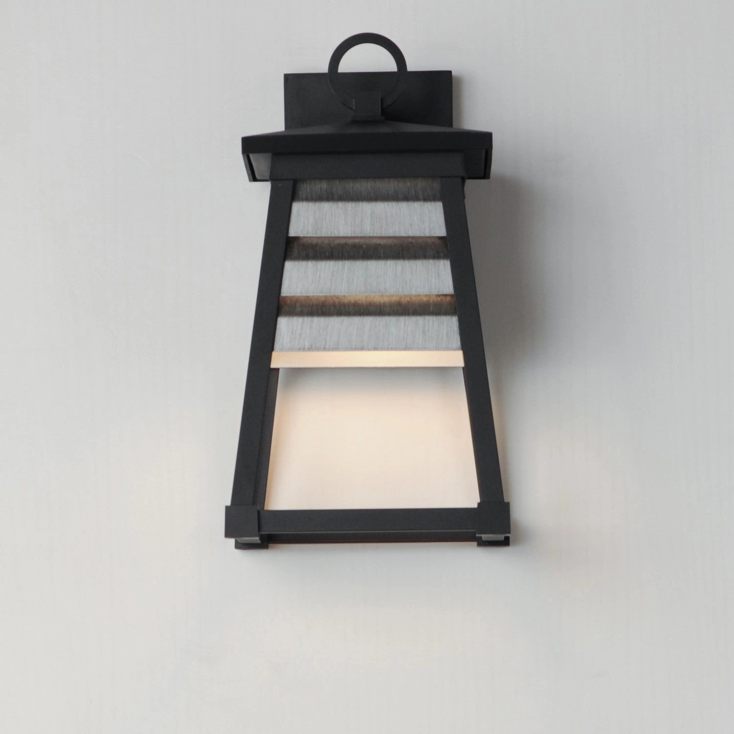 Shutters One Light Outdoor Wall Sconce Weathered Zinc/Black