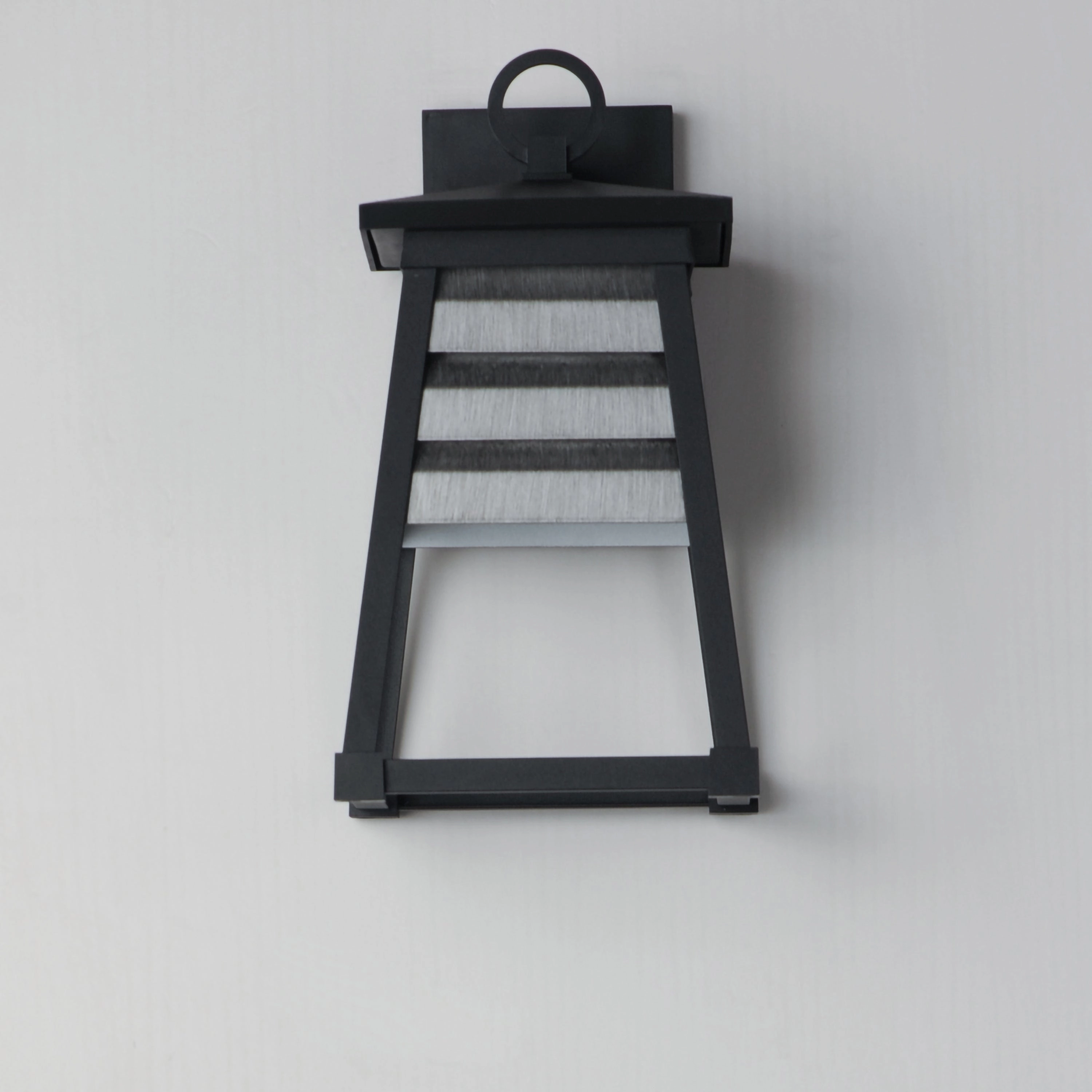 Shutters One Light Outdoor Wall Sconce Weathered Zinc/Black