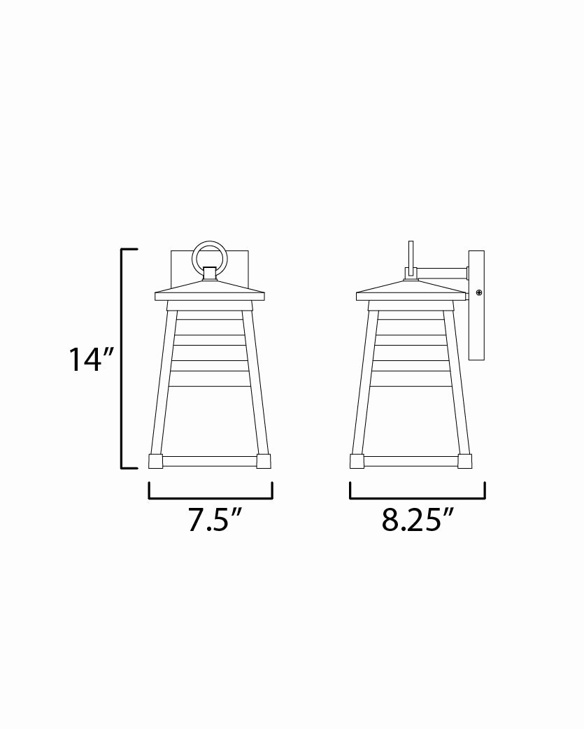 Shutters One Light Outdoor Wall Sconce Weathered Zinc/Black