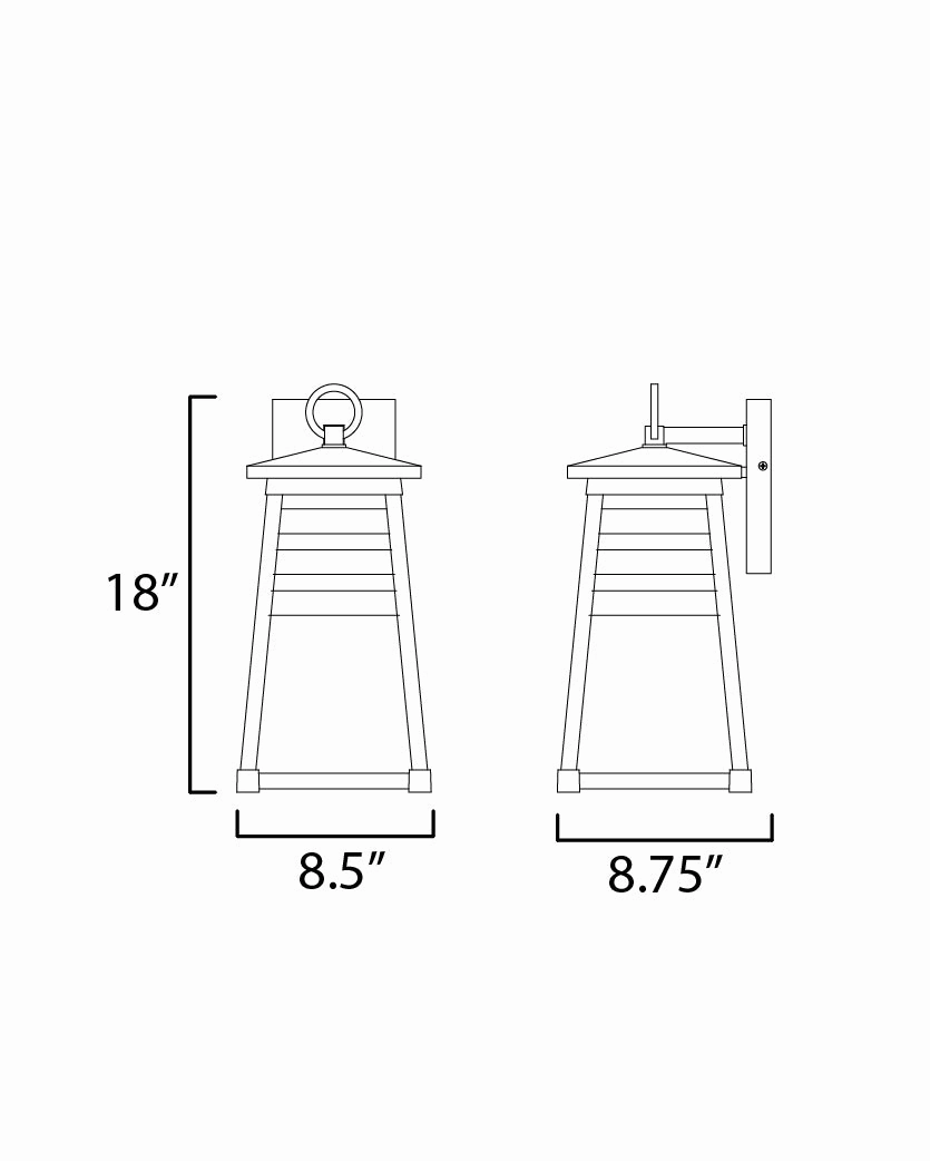 Shutters One Light Outdoor Wall Sconce White / Black