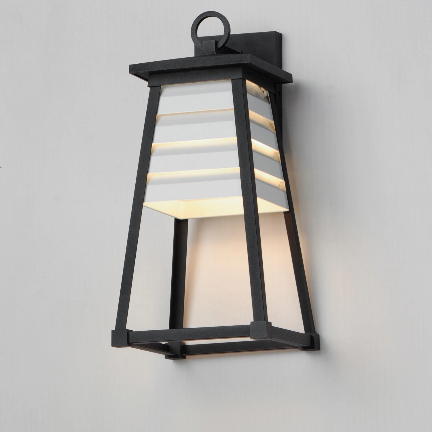 Shutters One Light Outdoor Wall Sconce White / Black