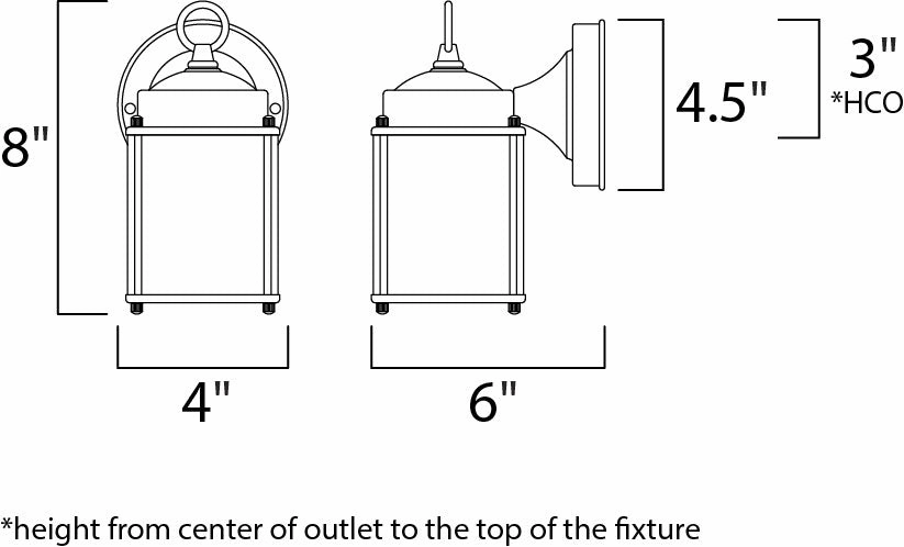Side Door One Light Outdoor Wall Lantern Oil Rubbed Bronze
