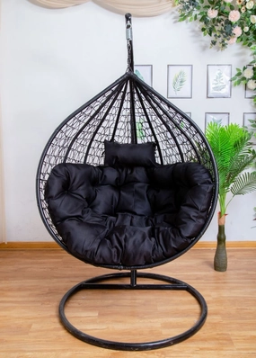 Single Egg Chair - Black Basket & Black Cushionegg swing chair for outdoor use