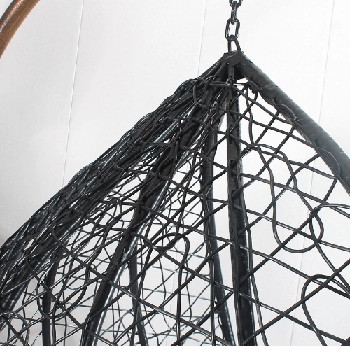 Single Egg Chair - Black Basket & Black Cushion