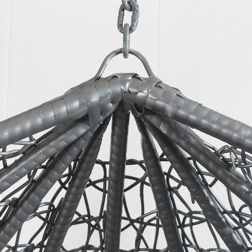 Single Hanging Egg Chair - Grey Basket & Grey Cushion