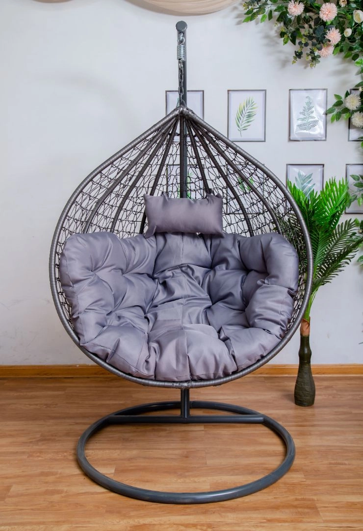 Single Hanging Egg Chair - Grey Basket & Grey Cushionegg swing chair for outdoor use
