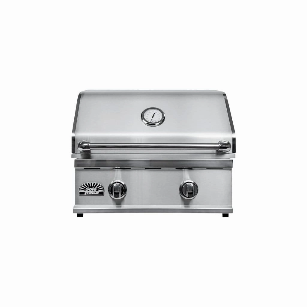 Sole Gourmet 26-inch TR Series 2-Burner Built-In Grill stainless steel BBQ grill with side table