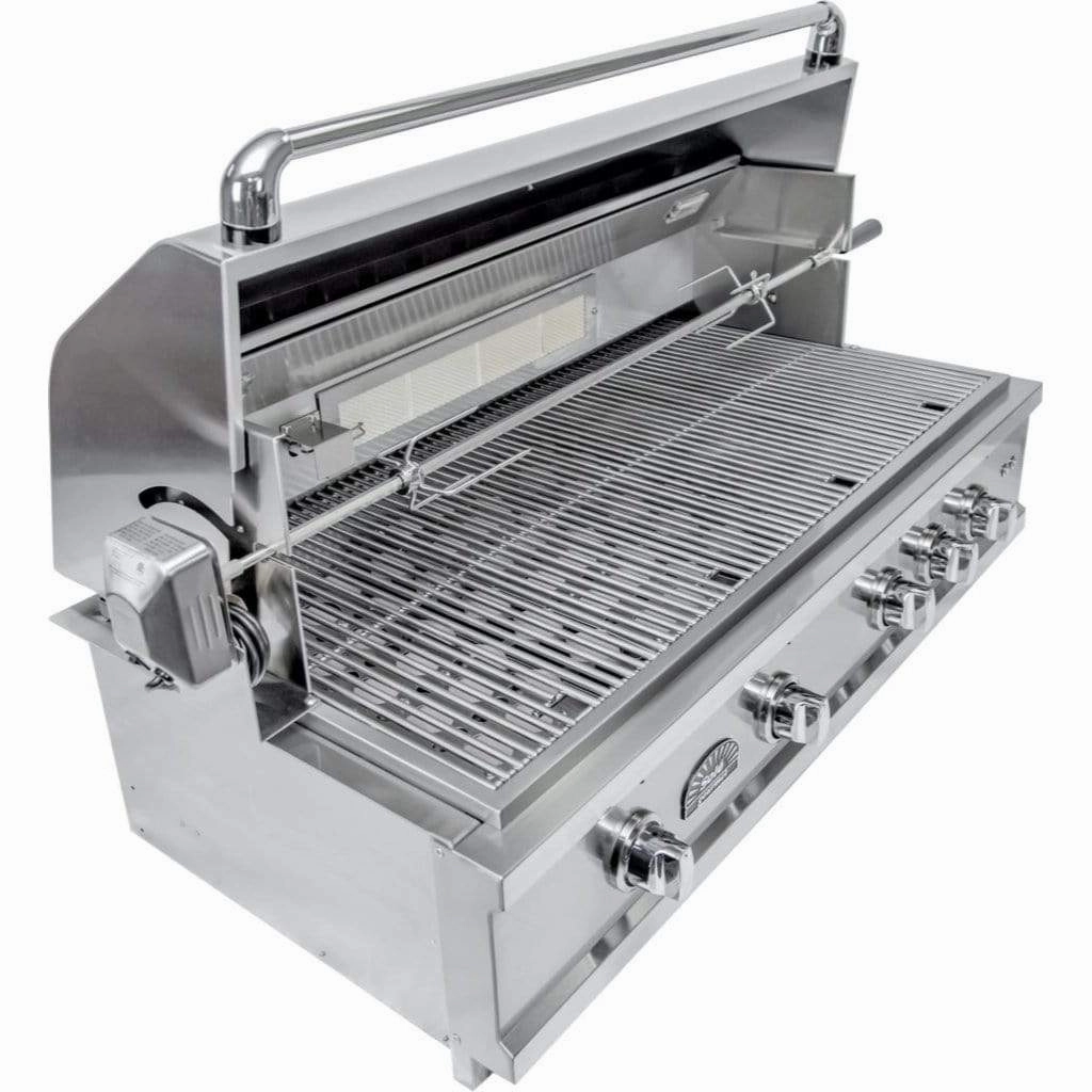 Sole Gourmet 42-inch Luxury Series 5-Burner Built-In Grill with LED Control Lighting & Rotisserie