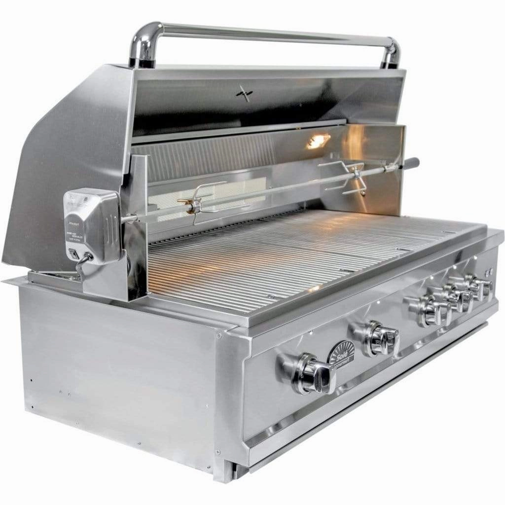 Sole Gourmet 42-inch Luxury Series 5-Burner Built-In Grill with LED Control Lighting & Rotisserie