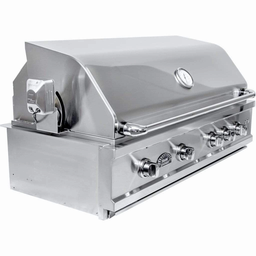 Sole Gourmet 42-inch Luxury Series 5-Burner Built-In Grill with LED Control Lighting & Rotisserie