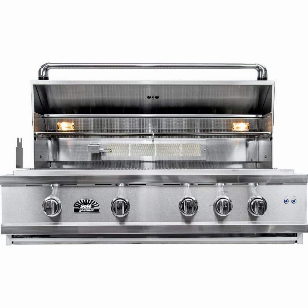 Sole Gourmet 42-inch Luxury Series 5-Burner Built-In Grill with LED Control Lighting & Rotisserie