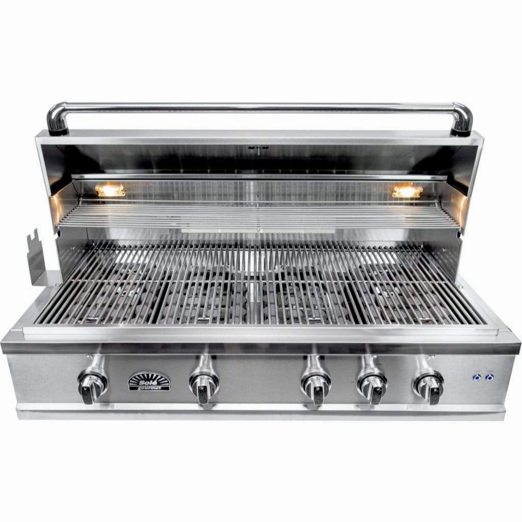 Sole Gourmet 42-inch Luxury Series 5-Burner Built-In Grill with LED Control Lighting & Rotisserie