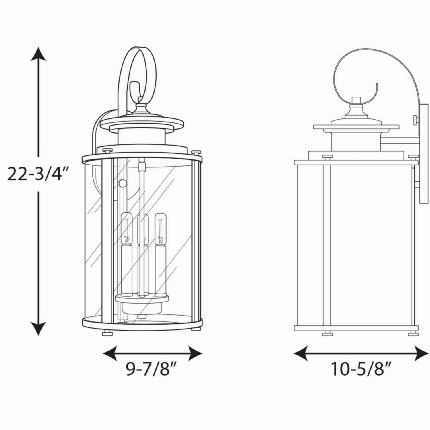 Squire Three Light Large Wall Lantern Antique Bronze