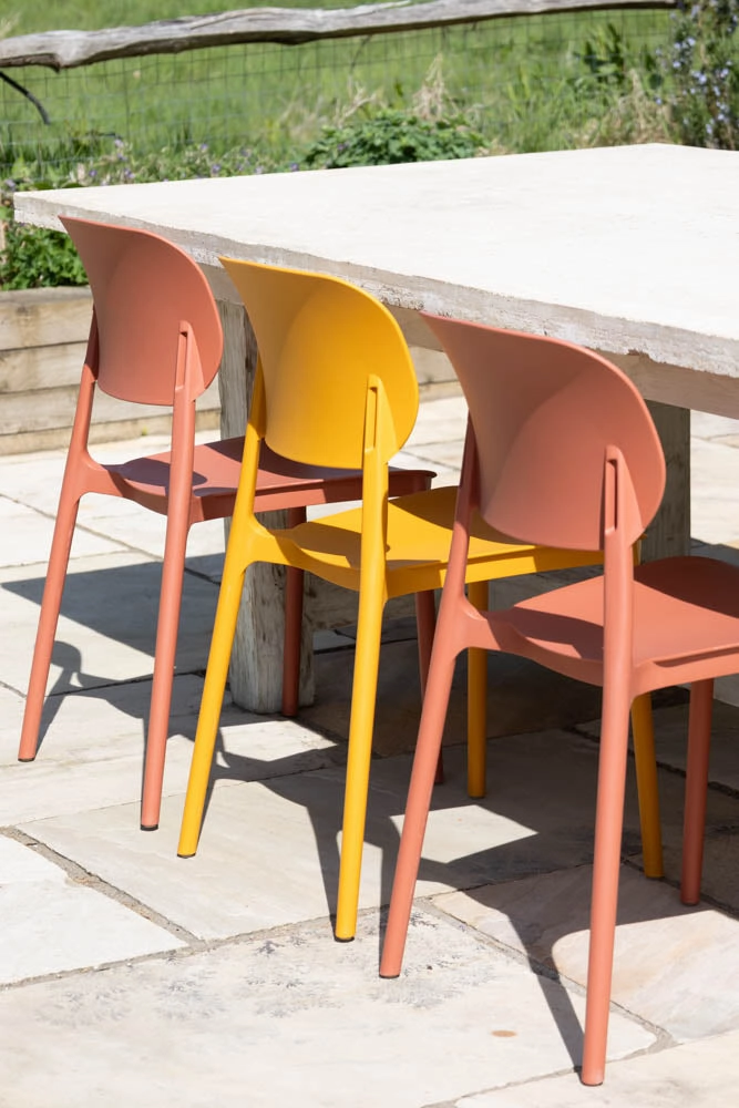 Stackable Garden Chair in Ochre Yellow