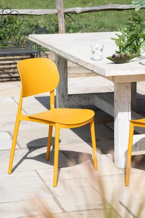 Stackable Garden Chair in Ochre Yellowoutdoor garden decorative ornaments