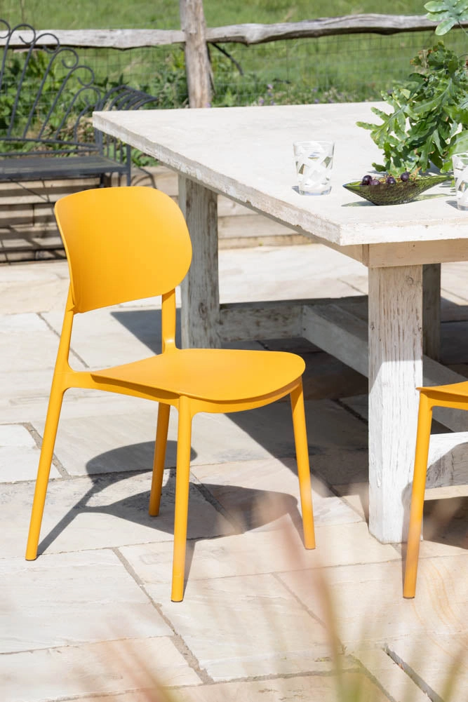 Stackable Garden Chair in Ochre Yellowoutdoor garden decorative ornaments