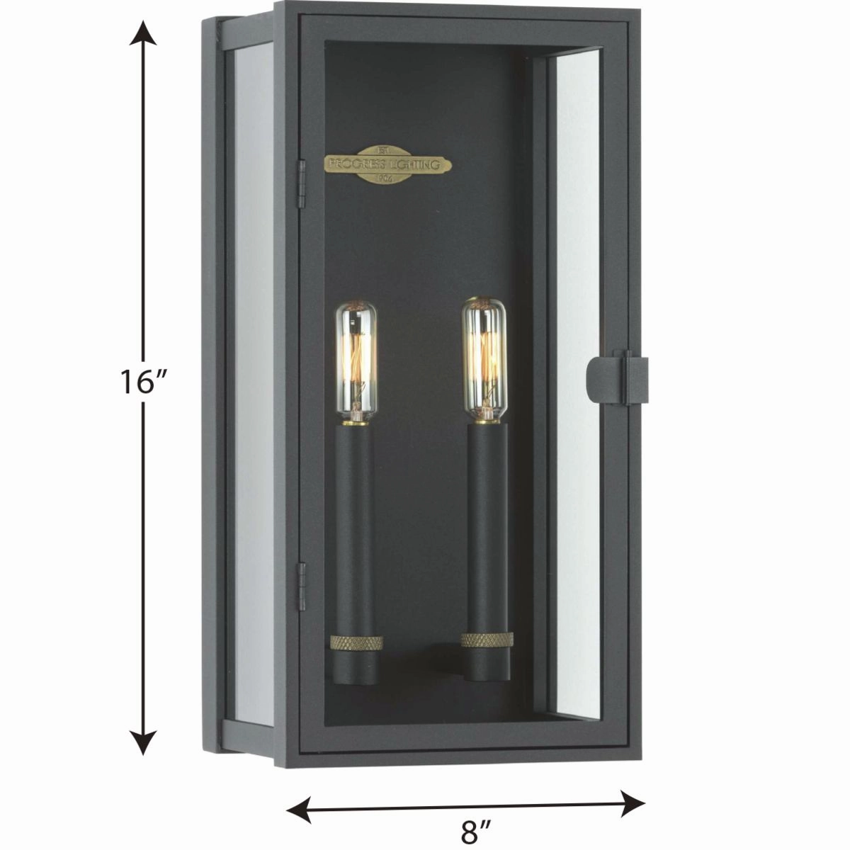 Stature Two Light Wall Lantern Textured Black