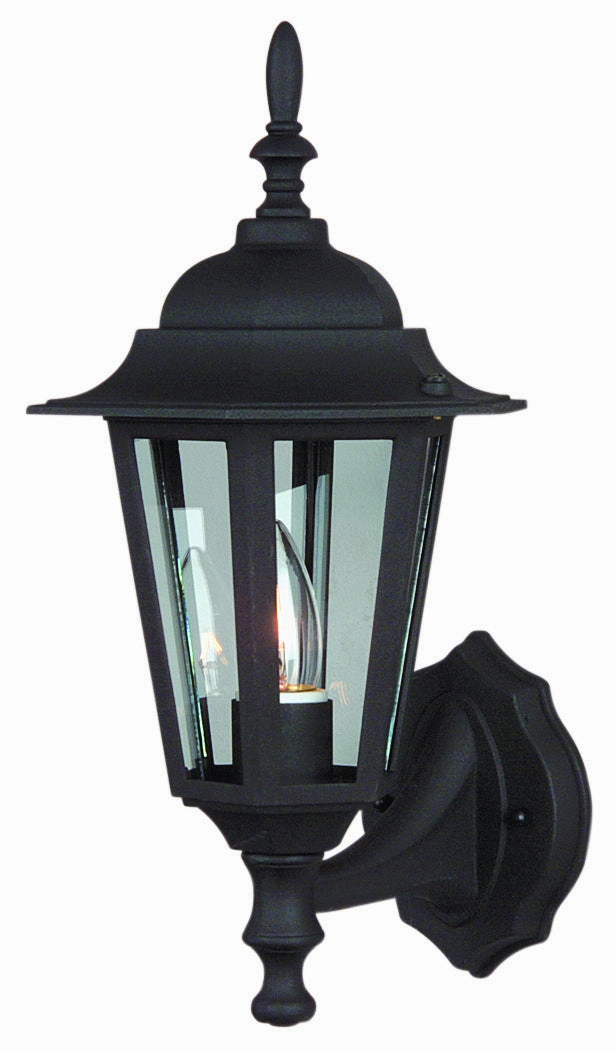 Straight Glass Cast One Light Wall Mount Textured Black