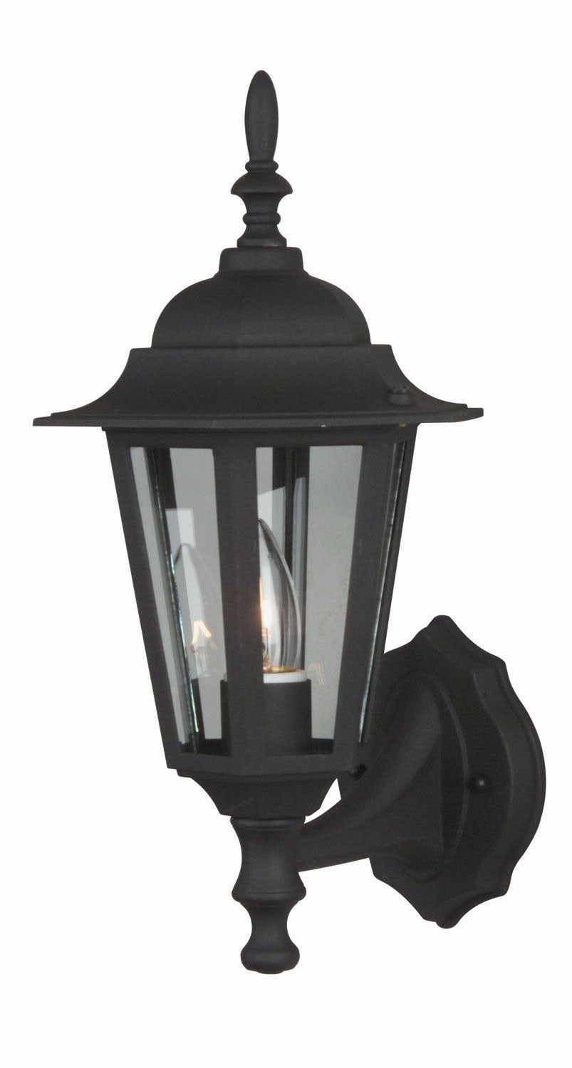 Straight Glass Cast One Light Wall Mount Textured BlackOutdoor wall sconces with motion sensor