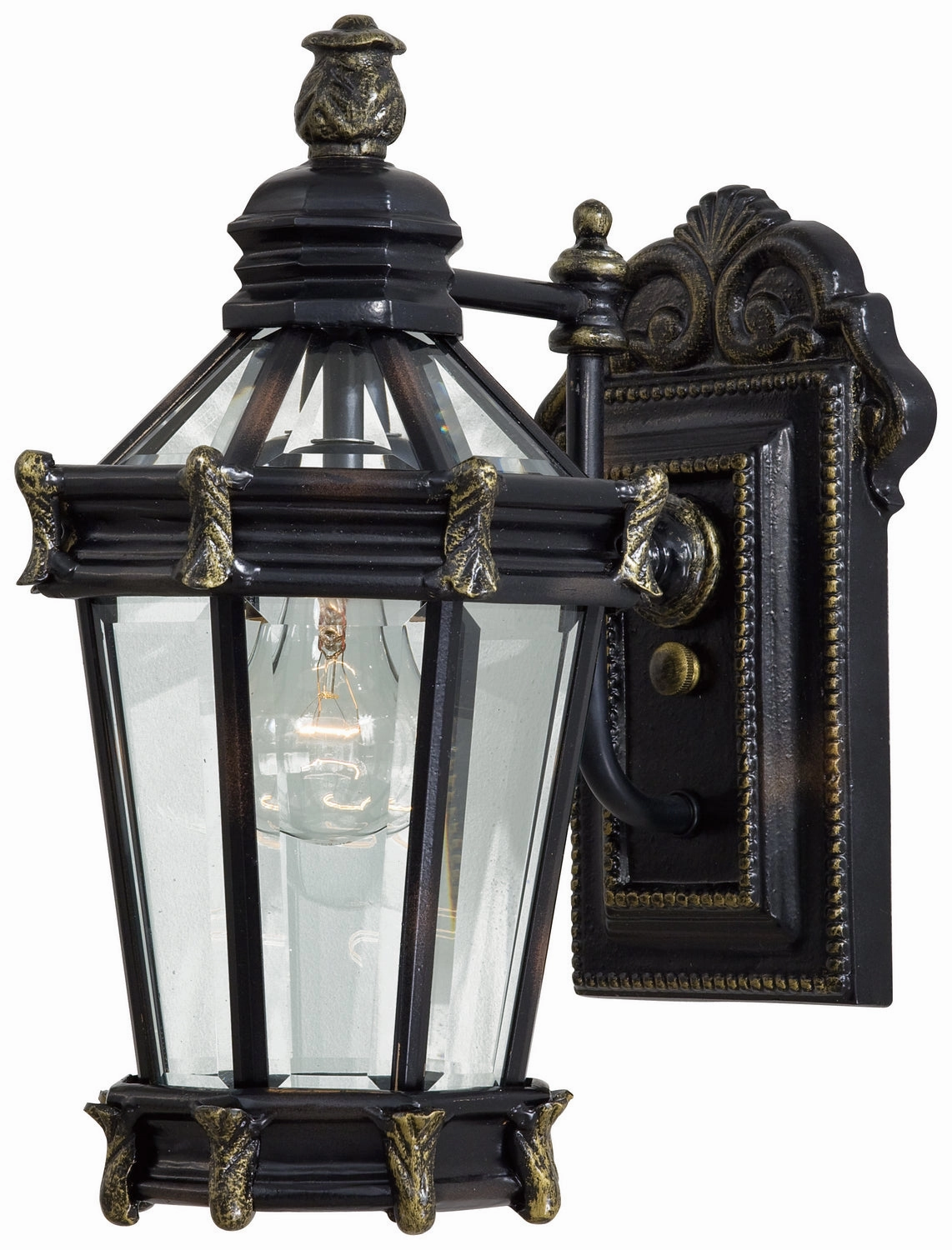 Stratford Hall One Light Wall Mount Heritage W/ Gold HighlightsOutdoor wall sconces with motion sensor