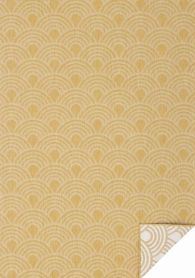 Summer Breeze 6'7" x 9'6" Outdoor Reversible Rug Rainbow Arch Pattern - Yellow, Whiteoutdoor patio furniture set