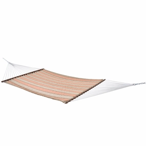 Sunbrella Quilted Spreader Bar Hammock - Cameo lightweight portable hammock for camping