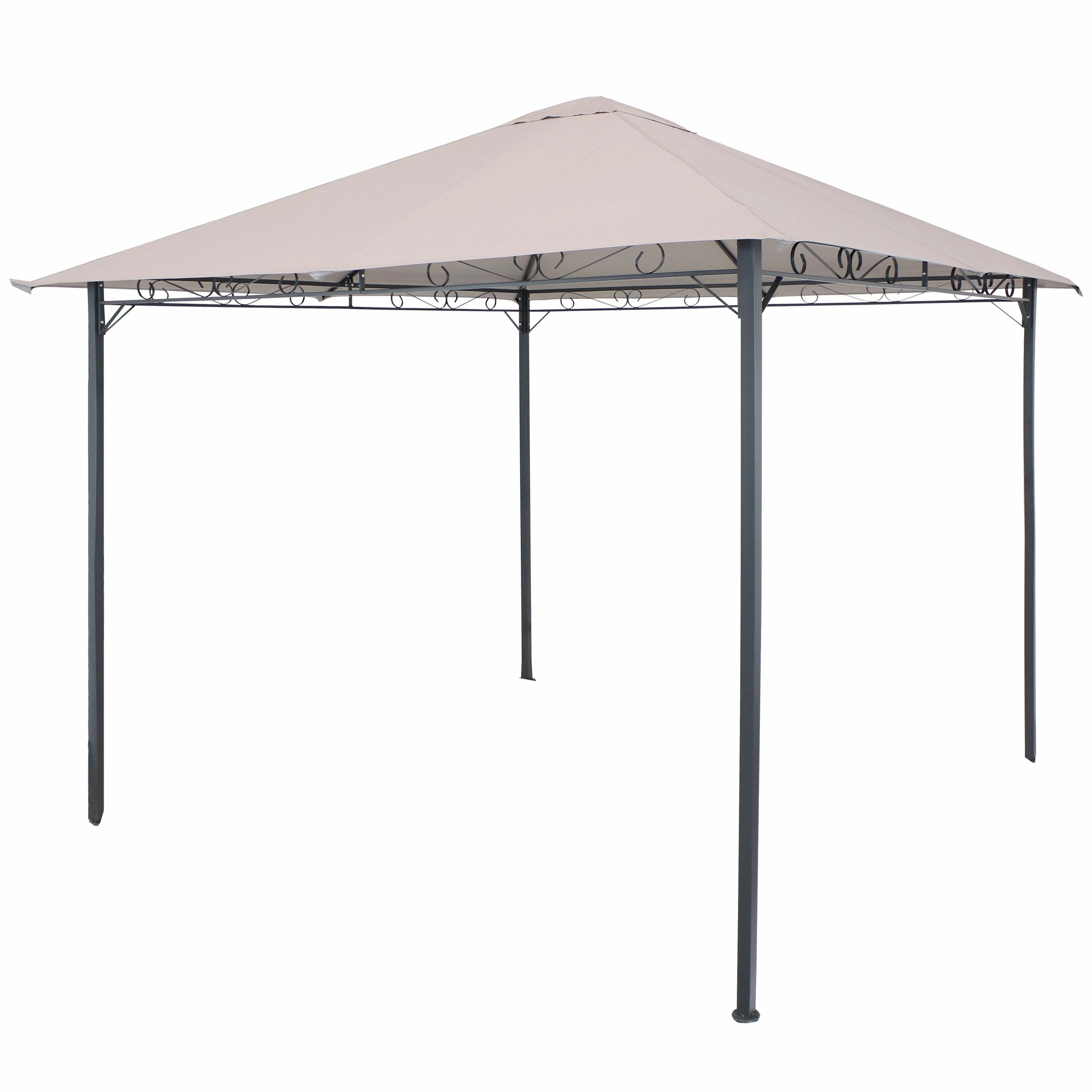 Sunnydaze 10' x 10' Steel Gazebo with Weather-Resistant Fabric Topoutdoor patio furniture set
