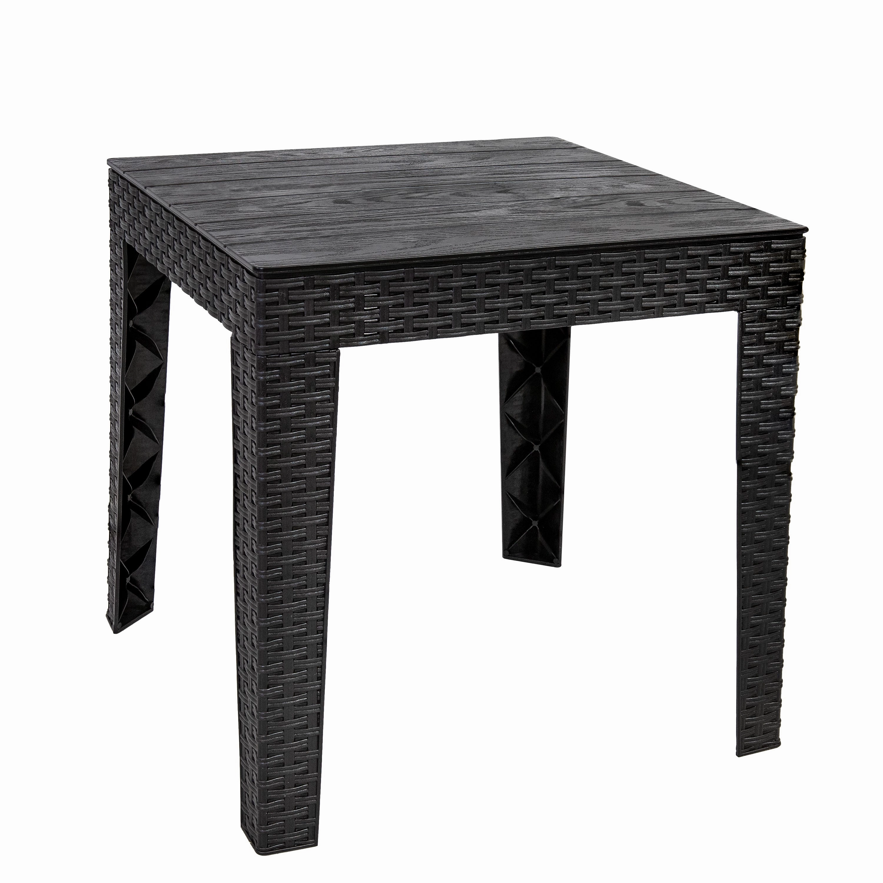 Sunnydaze 16.5" Square Patio Side Table with Faux Woodgrain Tabletopoutdoor patio furniture set