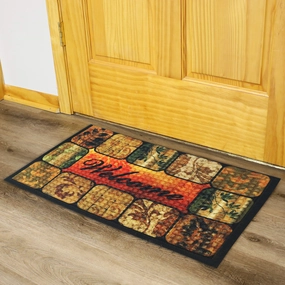 Sunnydaze 17.5" x 29" Indoor Rubber-Back Entrance Mat - Brown Floraloutdoor patio furniture set