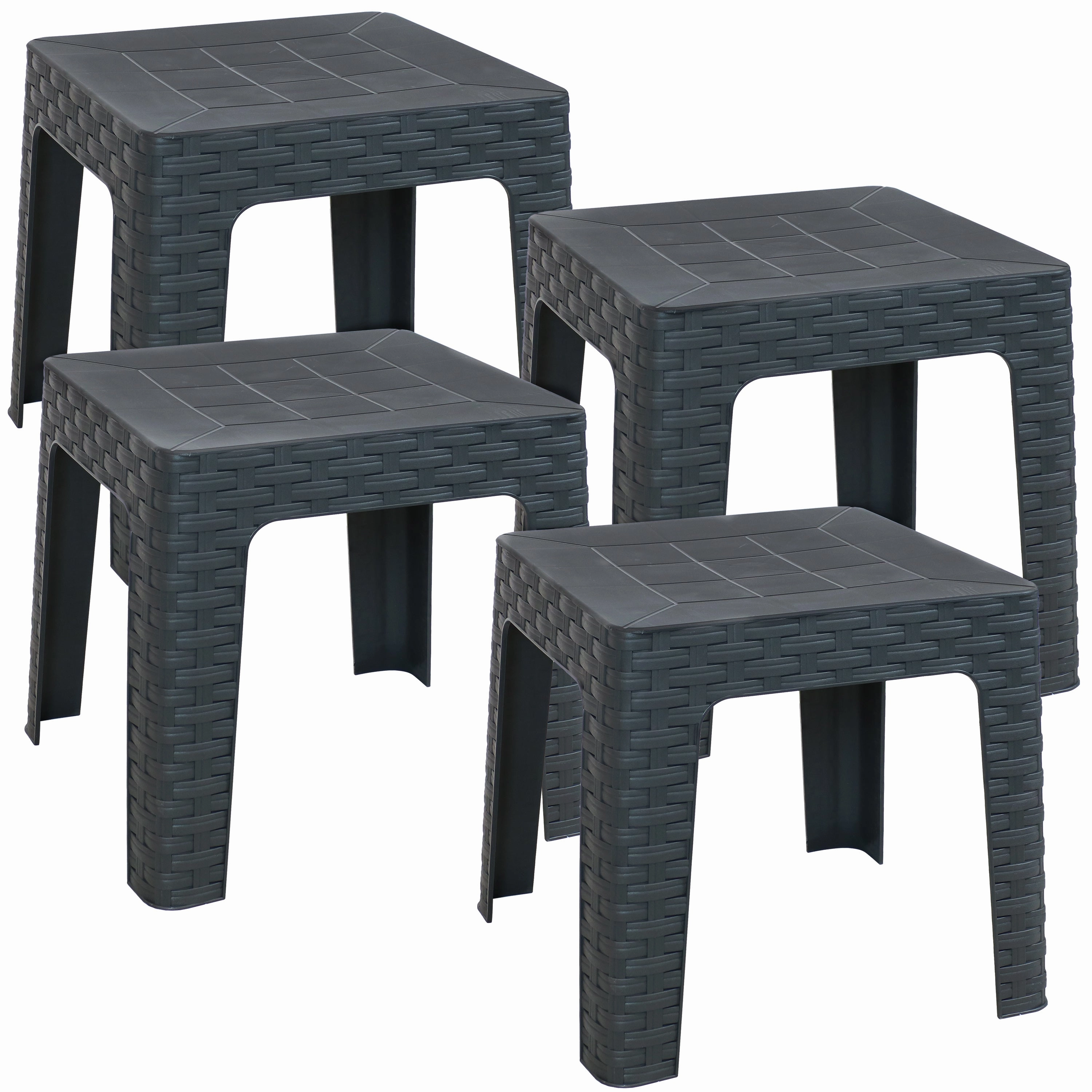 Sunnydaze 18" Plastic Square Patio Side Table