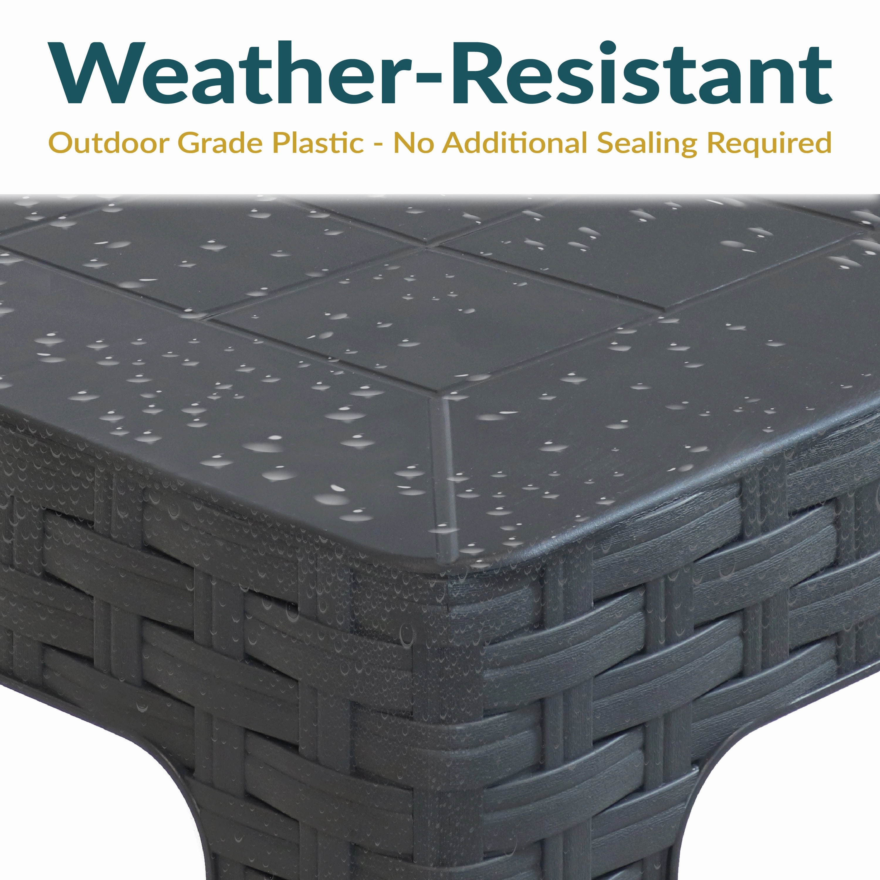 Sunnydaze 18" Plastic Square Patio Side Table