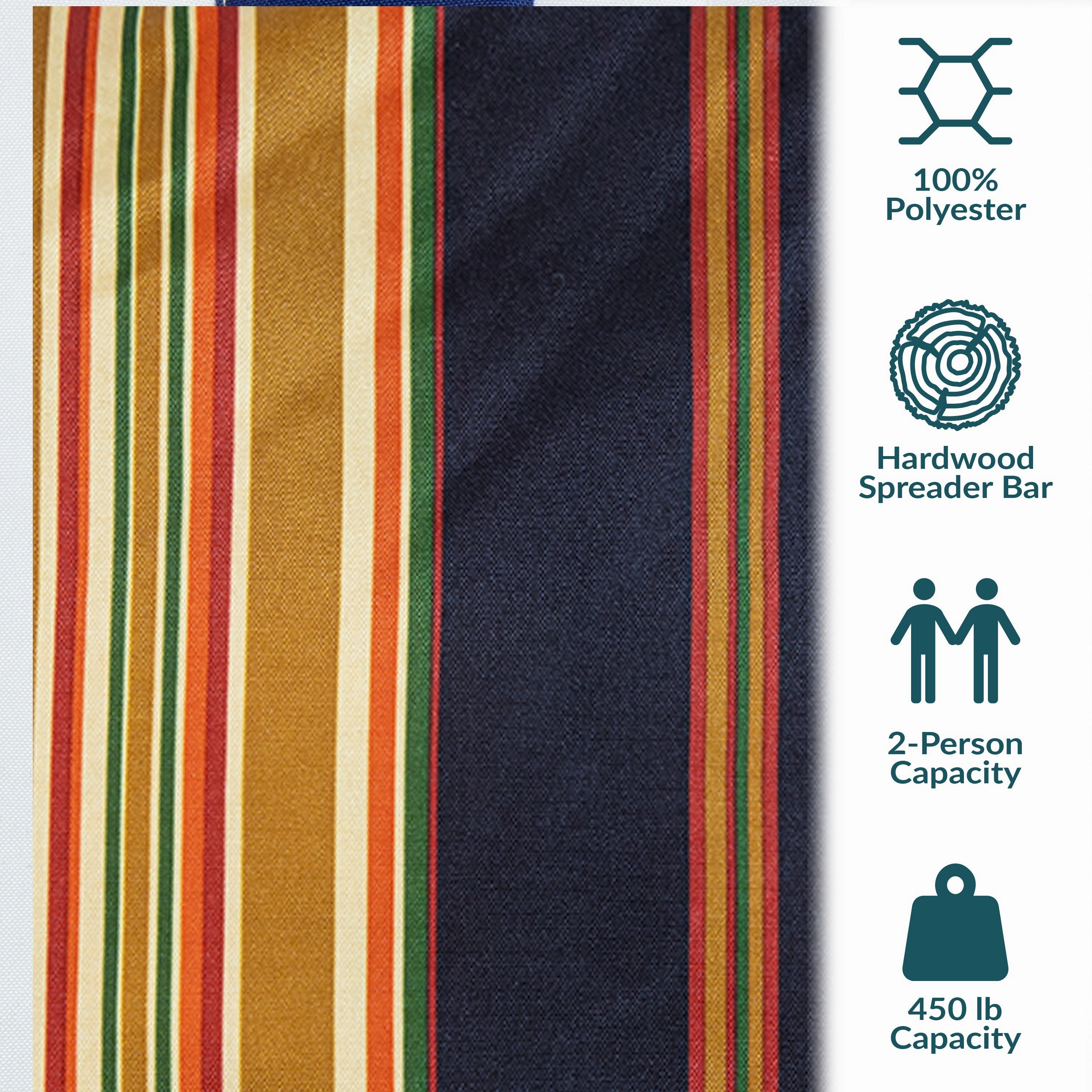 Sunnydaze 2-Person Extra Large Quilted Outdoor Hammock - 77.5" Bed