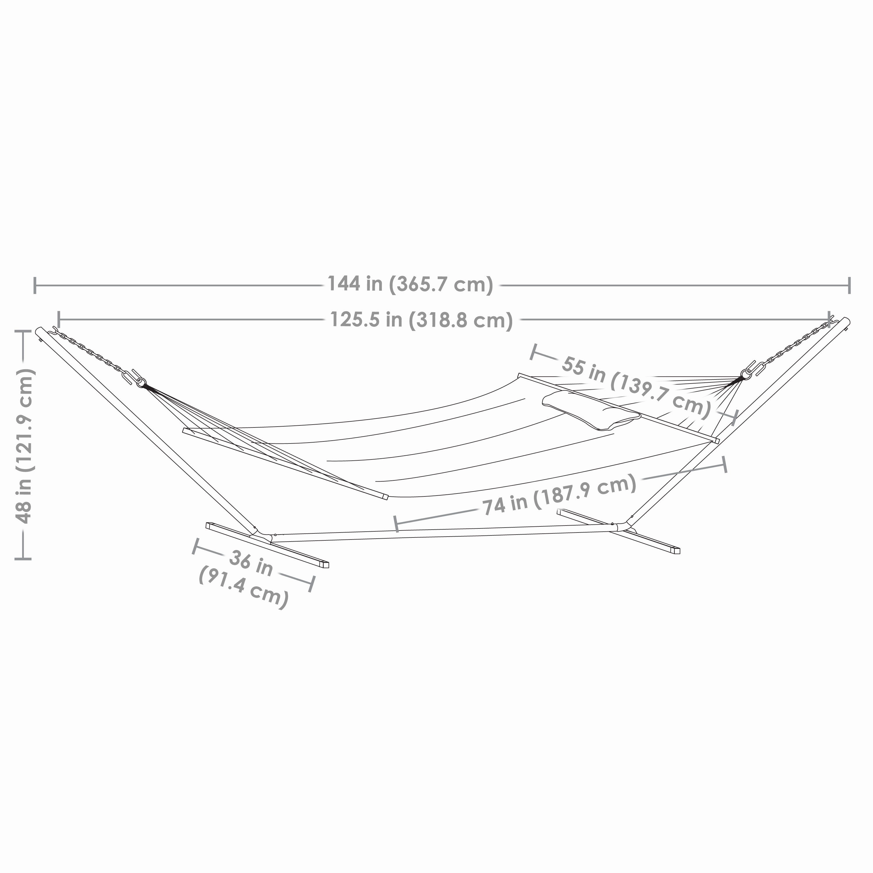 Sunnydaze 2-Person Freestanding Quilted Fabric Hammock with Stand