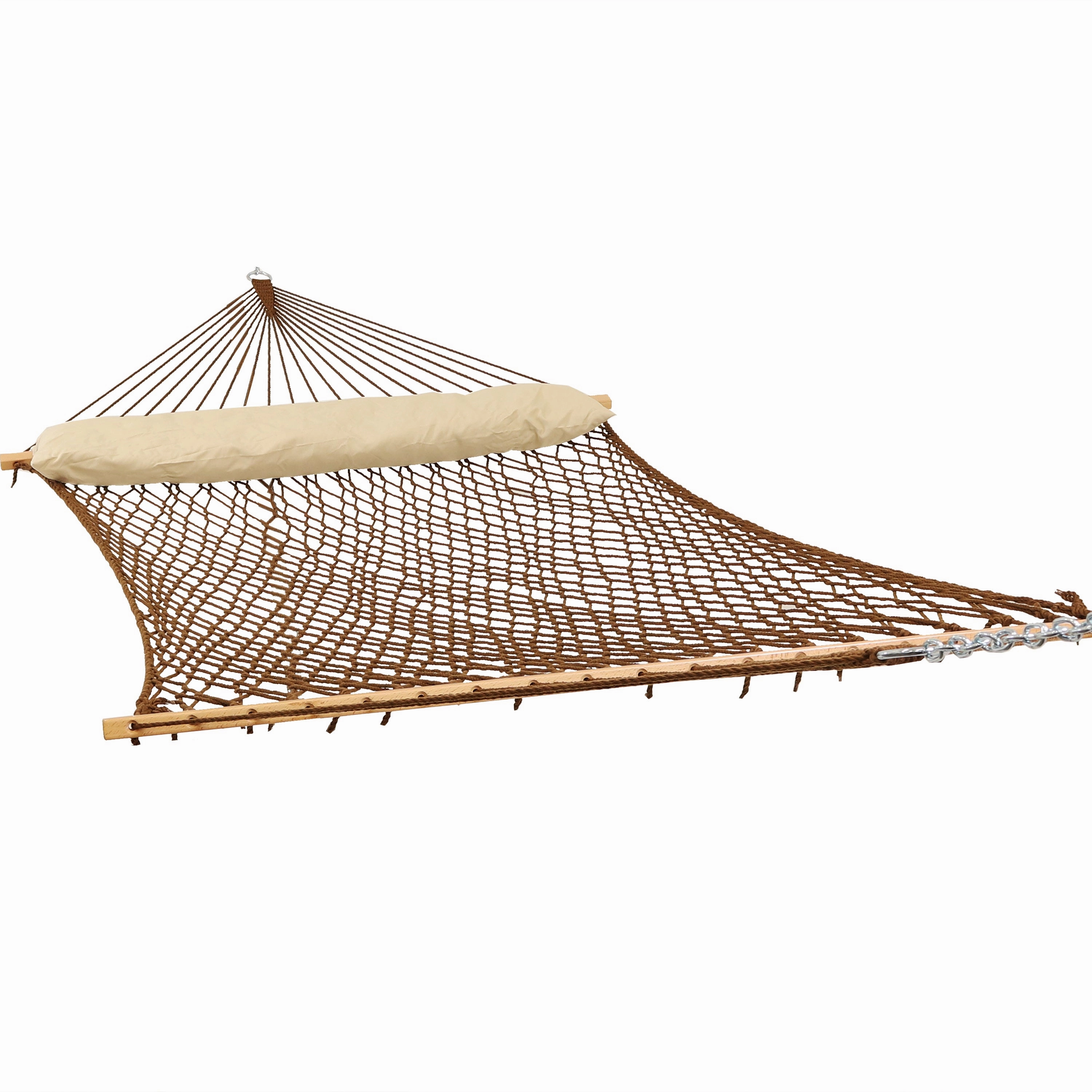 Sunnydaze 2-Person Polyester Rope Hammock with Pillow
