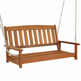 Sunnydaze 2-Person Wooden Porch Swing with Hanging Chains - 47" Woutdoor patio furniture set