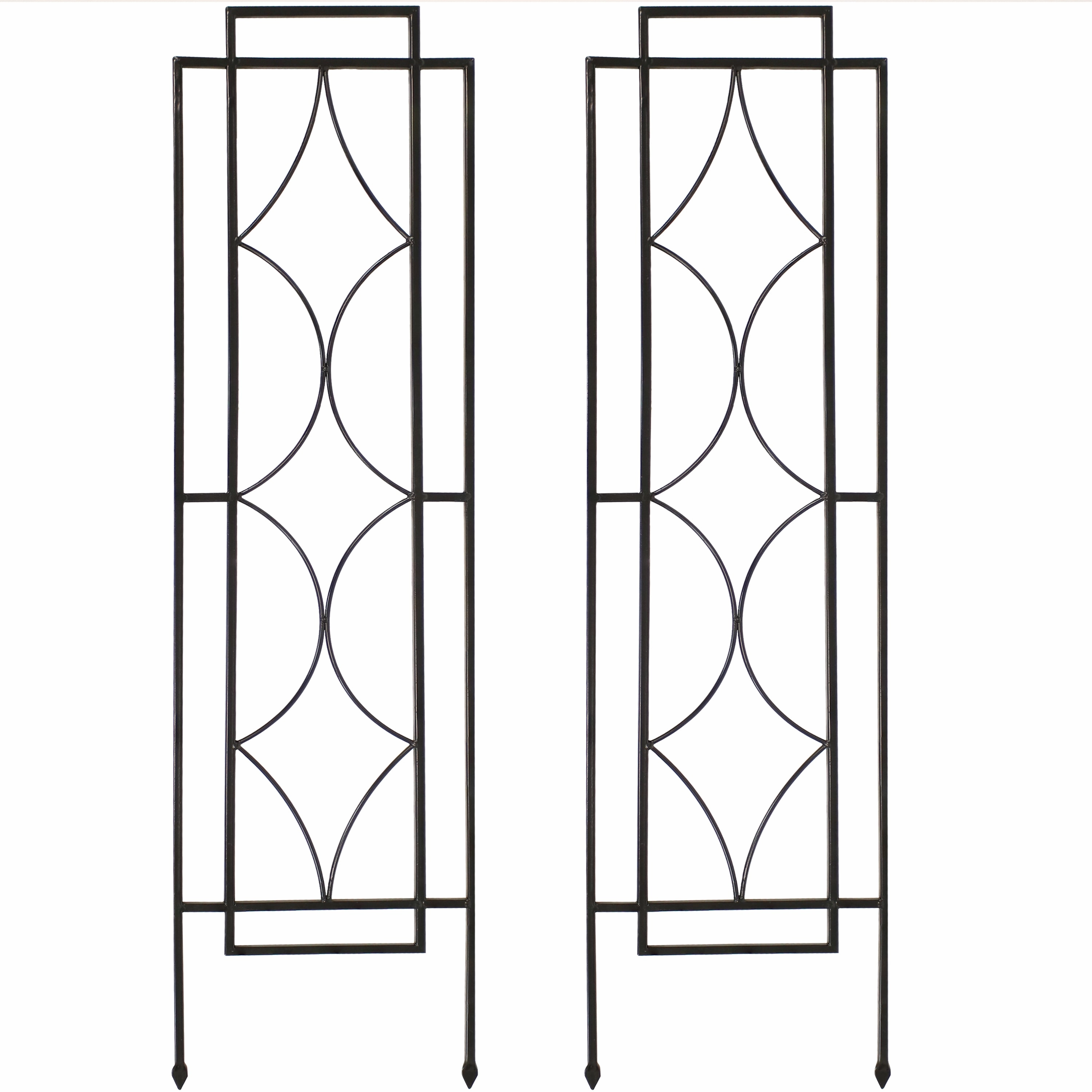 Sunnydaze 2-Piece Chic Diamonds Garden Trellis for Climbing Plants decorative outdoor planter box designs