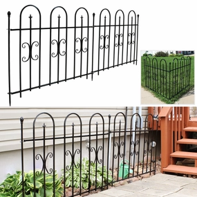 Sunnydaze 2-Piece Decorative Finial Border Fence - 8' Overall decorative outdoor planter box designs
